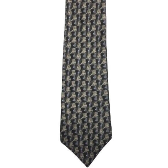 Baracuta Silk Tie Mens‎ Patterned Dark All Silk Egyptian Motif Vintage Preppy - Picture 2 of 7